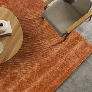 Luxury Orange Rug Hand-Tufted Rug 100% N Z Wool Area Rug 5x8 6x9 8x10 9x12 Rug - Picture 1 of 5