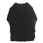 TWIN SET Oversized Womens Jumper Dress Black Knit Wool Long Sleeve Midi L
