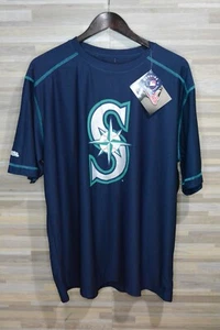 Seattle Mariners Stitches logo print blue short sleeve shirt size XL nwt - Picture 1 of 3