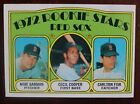 1972 Topps Rookie Stars #79 Carlton Fisk RC, Cecil Cooper, Mike Garman. Red Sox