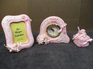 Keramik/Stein Mädchen Mädchen Ballett Ballerina Motiv Nachttisch/Kommode Rosa Trio Set - Bild 1 von 8