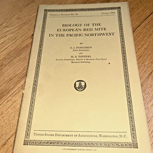 1929 BIOLOGY OF THE EUROPEAN RED MITE IN THE PACIFIC NORTHWEST - Picture 1 of 9