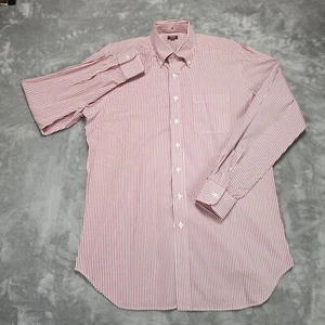Hamilton Shirt Co Shirt Mens 50 18 White Red Stripe Mr Ooleys Dec 11 Dress - Picture 1 of 10