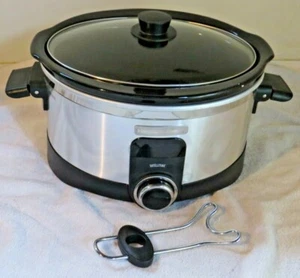NEW Hamilton Beach 6 Quart Silver Slow Cooker Oval Shaped Slow Cooker - Picture 1 of 7