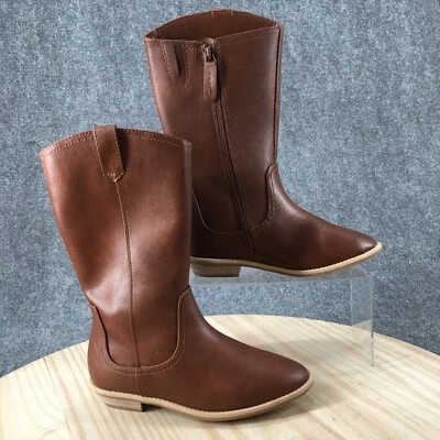 Botas Cat & Jack Jóvenes Niñas 2 Hasta la Rodilla Montar Marrón Imitación Cuero Cremallera Foto 1 de 4