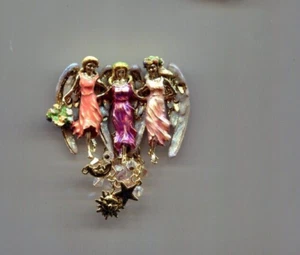 Kirk,s Folly 3 sister,s enamel pin brooch - Picture 1 of 2
