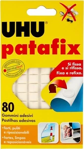 UHU Patafix 41710 - Gomma adesiva removibile, Bianco, confezione da 80 gommini - Foto 1 di 5