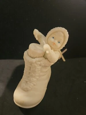 Dept 56 Snowbabies "Five Six a Drum with Sticks" adorno de Navidad bebé en zapato Foto 1 de 4