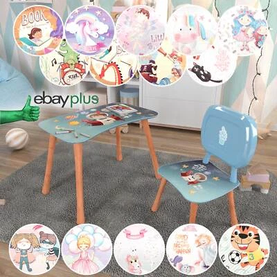 Kindermöbel Kindertisch mit 1 Stuhl Kindersitzgruppe Kinderschreibtisch Holz  - Bild 1 von 4