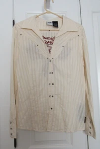 Harley Davidson Shirt Snap Blouse Embroidered Wings, Crystals, Western, Medium - Picture 1 of 5