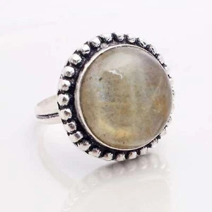 Labradorite Edelstein Versilbert Verstellbar Ring Handmade Schmuck Geschenk Für - Bild 1 von 3