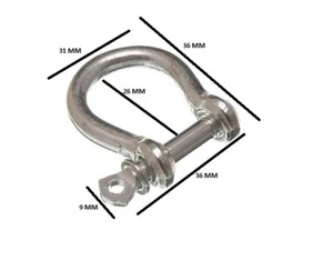 Bow Shackle And Pin Wire Rope Fastener 6mm 1/4 BZP Pack Size 2 - Picture 1 of 1