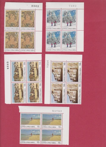 R* CYPRUS 15 BLOCKS x 4 V.  FIRST PRINT MNH** 1985 TOURISM Mi nr. 626-640 #7130 Cover