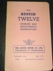 Austin TWELVE or 12 original 1946 Illust'd HANDBOOK unused FREE POST AUSTRALIA - Picture 1 of 4