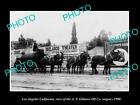 OLD POSTCARD SIZE PHOTO OF LOS ANGELES CALIFORNIA THE GILMORE OIL WAGON c1900