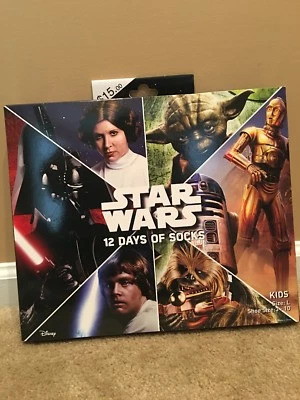 Star Wars 12 Días De Calcetines Nuevos Niños Talla L 3-10 Foto 1 de 2