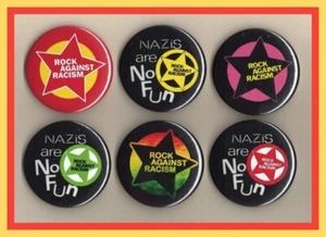 Rock Against Racism  / 6 x 31mm Badges / Pins - Picture 1 of 2