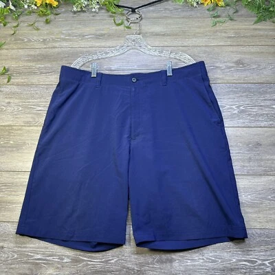 Grand Slam Shorts Size 38 Navy Blue Comfort Waist Band Flat Front Quick Dry Mens - Image 1 of 4