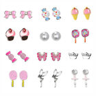 20 Pairs/lot Alloy Ear Jewlry Cartoon Stud Earrings Alloy Ear Stud
