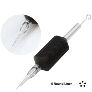 5 Round Liner Disposable Tattoo Needle Tube Combo 25mm 1 Inch Grip Box of 20pcs - Picture 1 of 3
