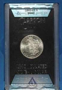 1883-CC ~ ANACS MS63 ~ GSA Hort Morgan Dollar ~ mit Box & COA ~ geringe Auflage ~ - Bild 1 von 3