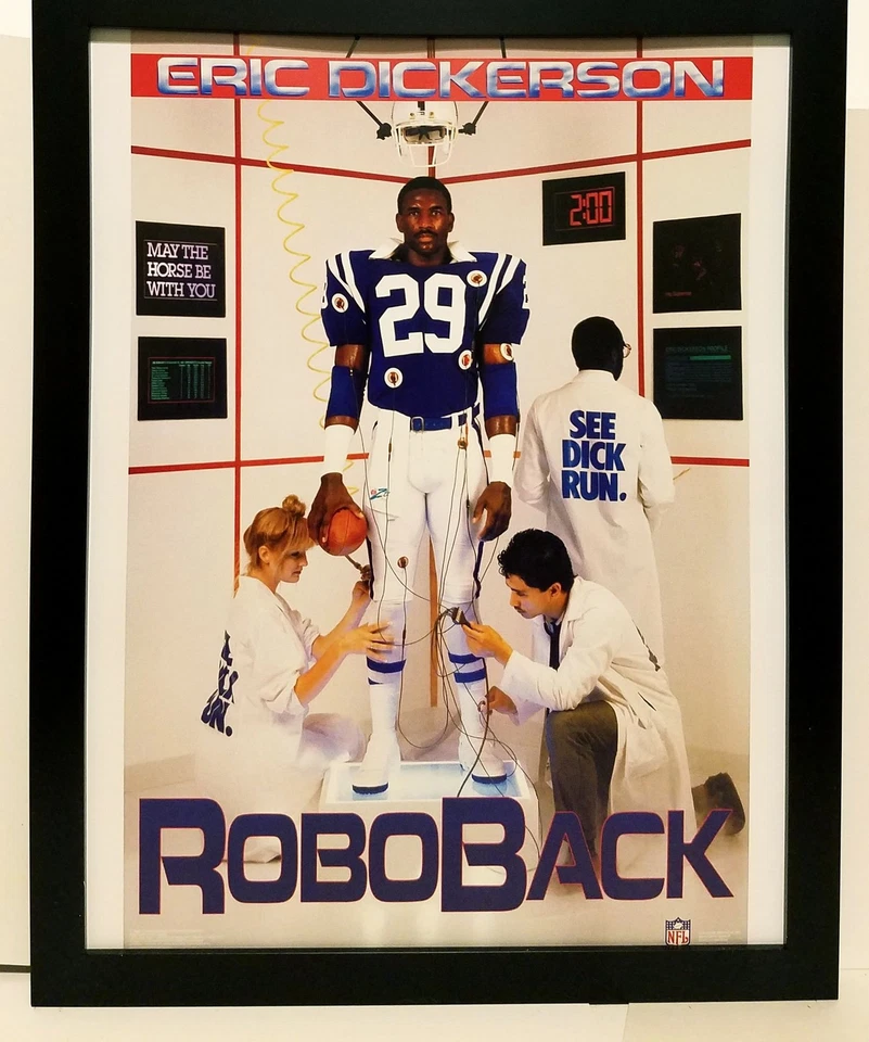 Póster Eric Dickerson Colts Costacos Brothers 8,5x11 impreso enmarcado vintage años 80 Foto 1 de 1
