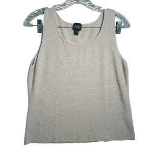 Eileen Fisher Medium Women Tank Top Beige 100% Wool Sleeveless Solid Lightweight - Picture 1 of 12