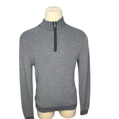 Suéter Pullover SOUTHERN TIDE Para Hombre M 1/4 Cremallera Cuello Simulado Algodón Rayas Preppy Foto 1 de 4