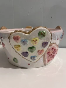 CUTE CERAMIC COLORFUL VALENTINES GANZ BOWL - Picture 1 of 9