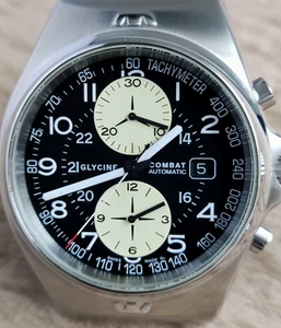 GLYCINE COMBAT Ref 3855 Bi-Compax CHRONOGRAPH 7750 Automatic SS 44mm MENS Watch - Imagen 1 de 24