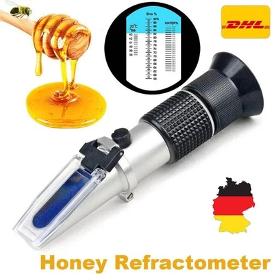 Honig Refraktometer Imker Wasser Zucker Baume Gehalt Brix: 58-92% Wasser: 12-27% - Bild 1 von 4