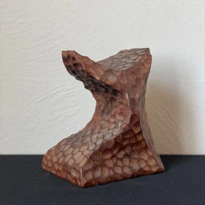 Vintage Mid Century Modernist Holzhack Abstrakt Skulptur Figurativ Bio - Bild 1 von 13