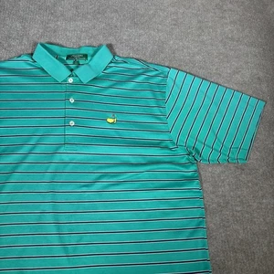 Camisa Polo Masters Peter Millar Para Hombre XL Manga Corta Verde Rayas Logo De Colección - Imagen 1 de 10