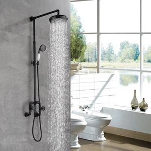 Sistema de ducha industrial de montaje en pared negro con 2 funciones - Imagen 1 de 14