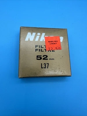 Box, Case, And Manual For NIKON L37 52mm UV Filter. Vtg. Filter NOT INCLUDED - Image 1 of 4