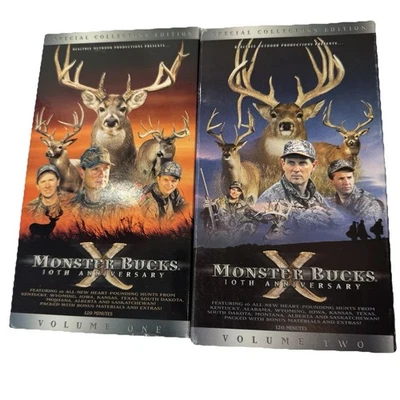 REALTREE PRESENTS MONSTER BUCKS 10, 10TH ANNIVERSARY VHS Vol 1 & 2 Bill Jordan - Image 1 of 4