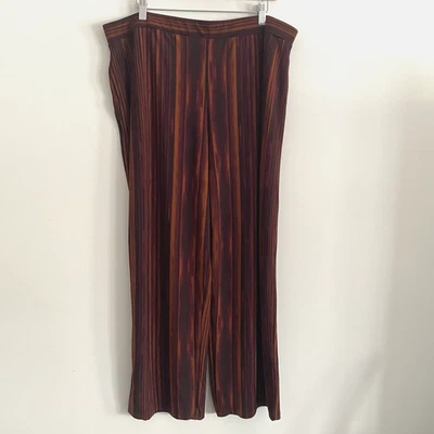 Pantalones Susan Graver XL Petite Arco Iris Rayas Elastizados Tejido Pierna Recta Pull On Foto 1 de 4