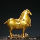 9.8" Old Chinese Bronze Gilt Dynasty Wealth Lucky Tang Ma Chubby Horse Statue