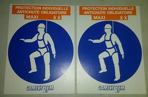 2 Panneaux sécurité protection individuelle antichute obligatoire gamesystem - Picture 1 of 1