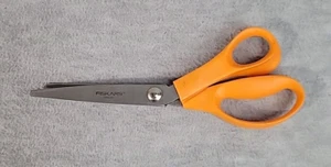 Fiskars Pinking Shears Scissors Orange Handle Zig Zag Cut Crafts Fabrics - Picture 1 of 6