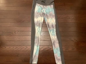 Justice Active Girls Leggings Size 12 Gray Blue - Picture 1 of 2