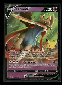 Zacian V 016/025 Carta Pokemon Holo Celebrazioni NM - Foto 1 di 2