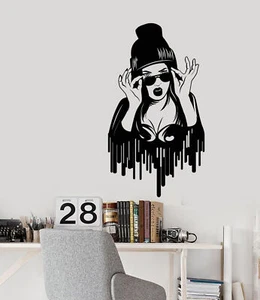 Vinyl Wall Decal Swag Style Sexy Girl In Sunglasses Teen Room Stickers (3225ig) - Picture 1 of 3
