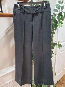 DKNY Women's Gray Wide Leg Zipper Front Slash Pockets Casual Pants Size 8 - Picture 1 of 13
