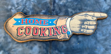 Vintage 1969 Yorkraft Home Cooking Pointing Finger Sign Americana Wood