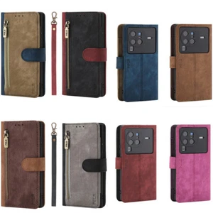 For Sony Xperia 10VI 5V 5III 10III 1V Skin Feel Zip Wallet Case Phone Case Cover - Picture 1 of 17