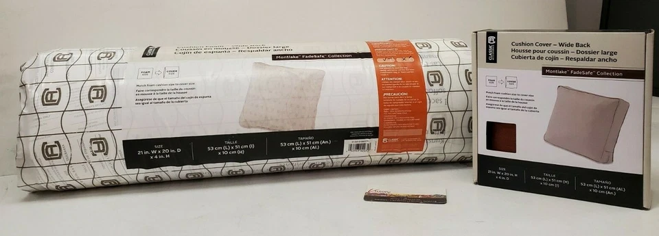 Classic Accessories Montlake Patio Furniture Cushion Foam 21x20x4 Thick