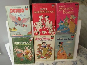 (6) Vtg. Disney Wonderful World of Reading, Dumbo, Robin Hood, Snow White +Books - Picture 1 of 12