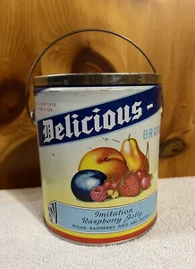 Delicious Jelly Tin Empty with Handle No Lid Vintage - Picture 1 of 6