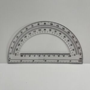 Plastic Protractor, Math Protractor, 180 Degrees, 6”, Clear, For Student, School